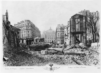 Construcción de la Avenida de la Ópera, últimas demoliciones, 1876
